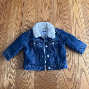 Old Navy 3-6m Jean Jacket with Sherpa Lining